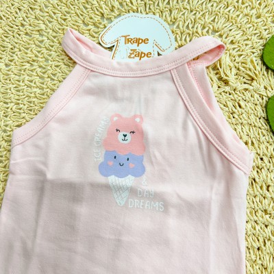  Conj. Regata Ice Creams e Short Saia em Paetê - Rosa 